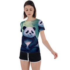 Animal Panda Forest Tree Natural Back Circle Cutout Sports Tee