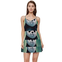 Animal Panda Forest Tree Natural Short Frill Dress