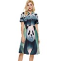 Animal Panda Forest Tree Natural Button Top Knee Length Dress View1