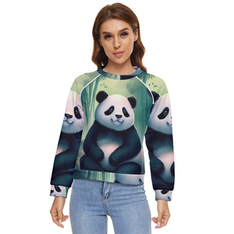 Animal Panda Forest Tree Natural Women s Long Sleeve Raglan Tee by pakminggu