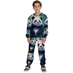 Animal Panda Forest Tree Natural Kids  Sweatshirt set