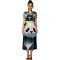 Animal Panda Forest Tree Natural Sleeveless Round Neck Midi Dress View1