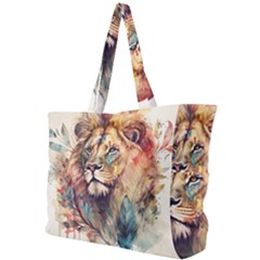 Lion Africa African Art Simple Shoulder Bag by pakminggu