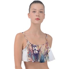 Lion Africa African Art Frill Bikini Top by pakminggu