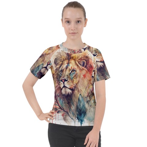 Lion Africa African Art Women s Sport Raglan Tee by pakminggu