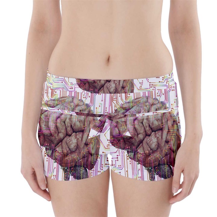 Brain Think Neurons Circuit Boyleg Bikini Wrap Bottoms