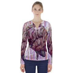 Brain Think Neurons Circuit V-neck Long Sleeve Top by pakminggu