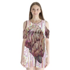 Brain Think Neurons Circuit Shoulder Cutout Velvet One Piece by pakminggu