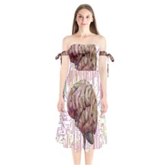 Brain Think Neurons Circuit Shoulder Tie Bardot Midi Dress by pakminggu