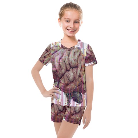 Brain Think Neurons Circuit Kids  Mesh Tee And Shorts Set by pakminggu