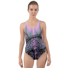 Tourette Syndrome Epilepsy Brain Cut-out Back One Piece Swimsuit by pakminggu