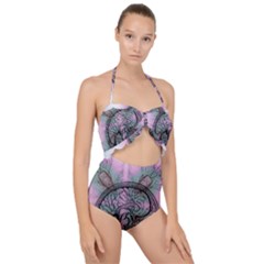 Tourette Syndrome Epilepsy Brain Scallop Top Cut Out Swimsuit by pakminggu