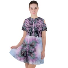 Tourette Syndrome Epilepsy Brain Short Sleeve Shoulder Cut Out Dress  by pakminggu