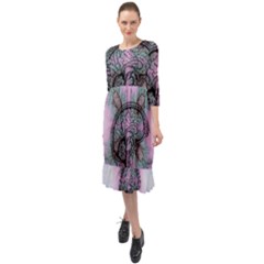 Tourette Syndrome Epilepsy Brain Ruffle End Midi Chiffon Dress by pakminggu