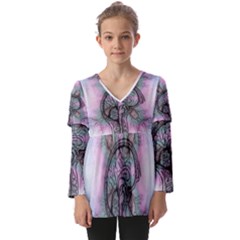 Tourette Syndrome Epilepsy Brain Kids  V Neck Casual Top by pakminggu