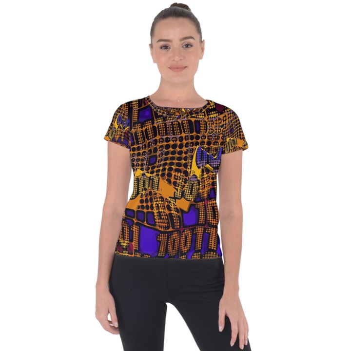 Binary Code Transformation Short Sleeve Sports Top 