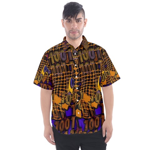 Binary Code Transformation Men s Short Sleeve Shirt by pakminggu