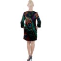 Peacock Feathers Nature Feather Pattern Open Neck Shift Dress View2