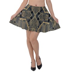 Brain Technology Data Digital Velvet Skater Skirt by pakminggu