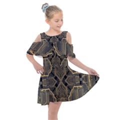 Brain Technology Data Digital Kids  Shoulder Cutout Chiffon Dress by pakminggu