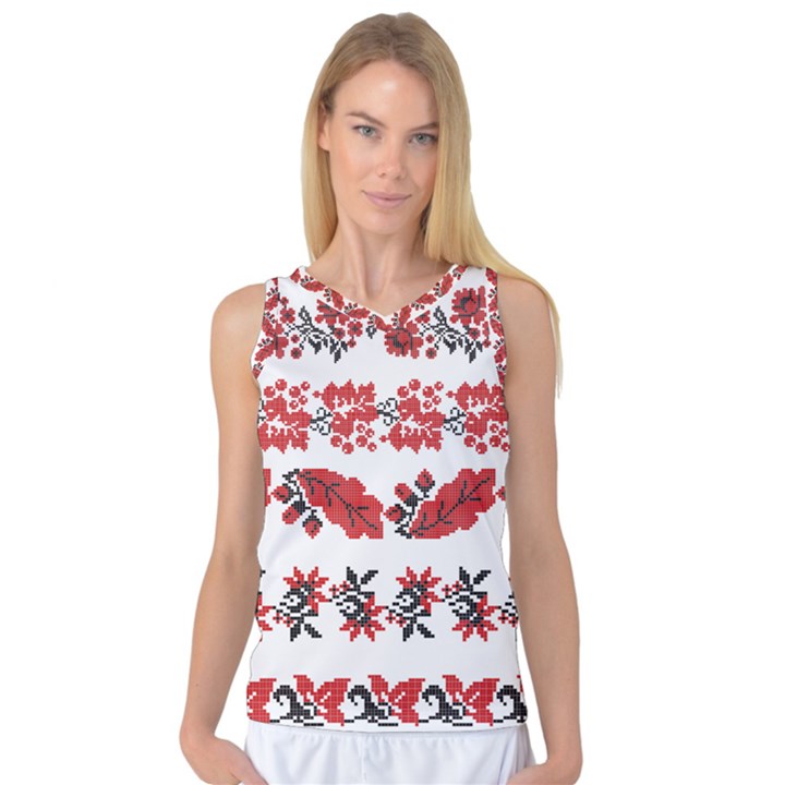 Ukraine Scheme Pattern Kit Ornament Plants Women s Basketball Tank Top