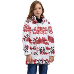 Ukraine Scheme Pattern Kit Ornament Plants Kids  Hooded Longline Puffer Jacket by pakminggu