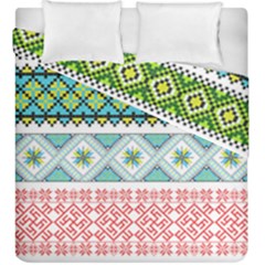 Ukraine Ornament Pattern Symbolism Geometric Duvet Cover Double Side (king Size) by pakminggu