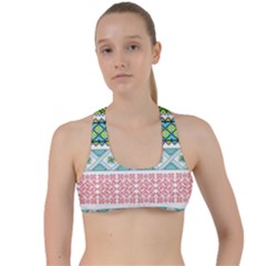 Ukraine Ornament Pattern Symbolism Geometric Criss Cross Racerback Sports Bra by pakminggu