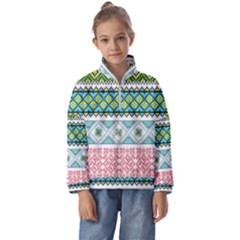 Ukraine Ornament Pattern Symbolism Geometric Kids  Half Zip Hoodie