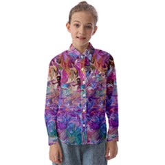 Painted Flames Kids  Long Sleeve Shirt by kaleidomarblingart