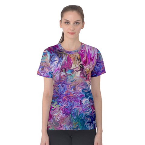 Painted Flames Women s Cotton Tee by kaleidomarblingart