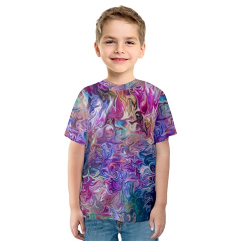 Painted Flames Kids  Sport Mesh Tee by kaleidomarblingart