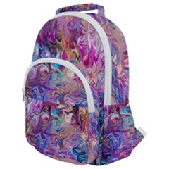 Painted Flames Rounded Multi Pocket Backpack by kaleidomarblingart