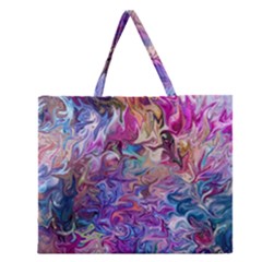 Painted Flames Zipper Large Tote Bag by kaleidomarblingart