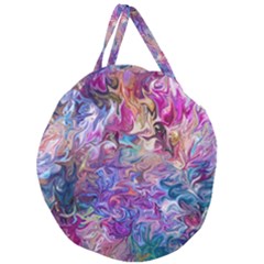 Painted Flames Giant Round Zipper Tote by kaleidomarblingart