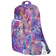 Painted Flames Double Compartment Backpack by kaleidomarblingart