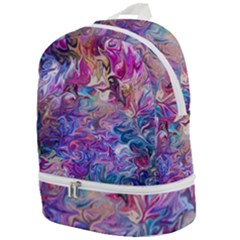 Painted Flames Zip Bottom Backpack by kaleidomarblingart