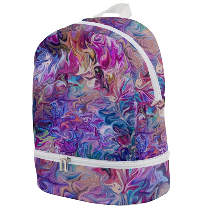 Painted flames Zip Bottom Backpack