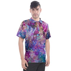 Painted Flames Men s Polo Tee by kaleidomarblingart