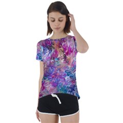 Painted Flames Short Sleeve Open Back Tee by kaleidomarblingart