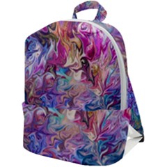 Painted Flames Zip Up Backpack by kaleidomarblingart