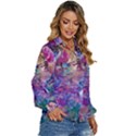 Painted flames Women s Long Sleeve Button Up Shirt View3