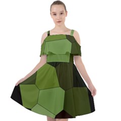 Mosaic Structure Background Tile Cut Out Shoulders Chiffon Dress by danenraven