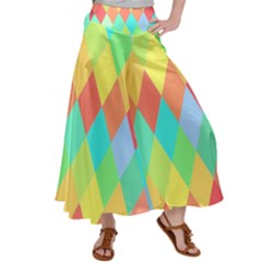 Low Poly Triangles Women s Satin Palazzo Pants by danenraven