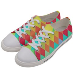 Low Poly Triangles Women s Low Top Canvas Sneakers by danenraven