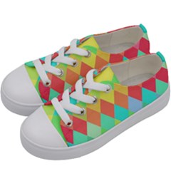 Low Poly Triangles Kids  Low Top Canvas Sneakers by danenraven