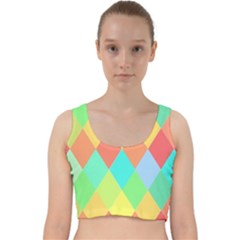 Low Poly Triangles Velvet Racer Back Crop Top by danenraven