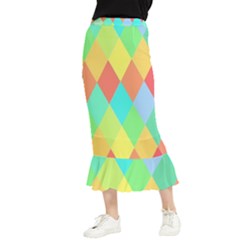 Low Poly Triangles Maxi Fishtail Chiffon Skirt by danenraven