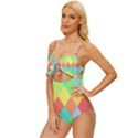 Low Poly Triangles Knot Front One-Piece Swimsuit View2