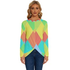 Low Poly Triangles Long Sleeve Crew Neck Pullover Top by danenraven